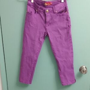 Apple Bottoms Vibrant Purple Stretch Denim Capris